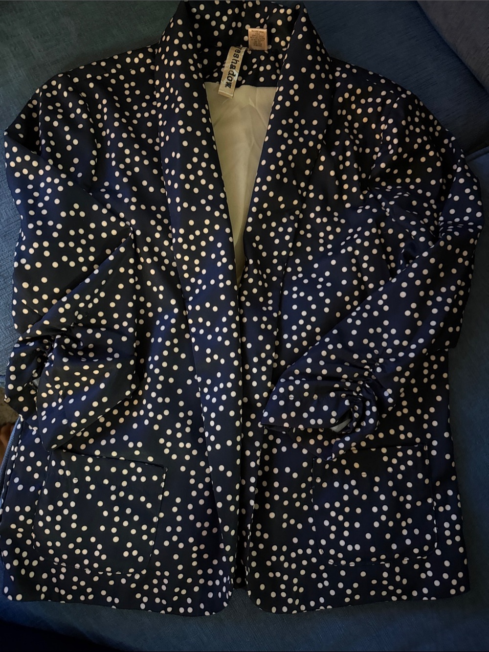 Eyeshadow Black and Gold Polka Dot Slouchy Blazer